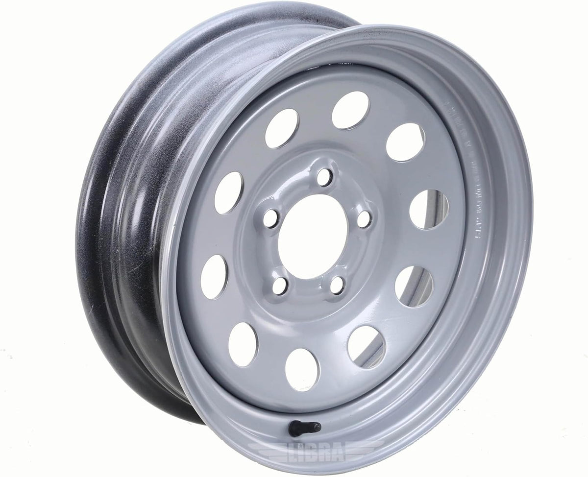 Trailer Tire Wheel ST205/75R15 8PR D 107M 5X4.5" PCD Silver Mod Rim