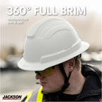 Blockhead2 Type 2 Full Brim Hard Hat, ANSI Z89.1 Class E & C