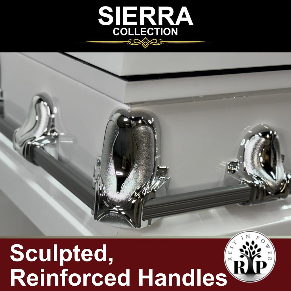 Sierra Steel Burial Casket, White Satin, Gasket Seal