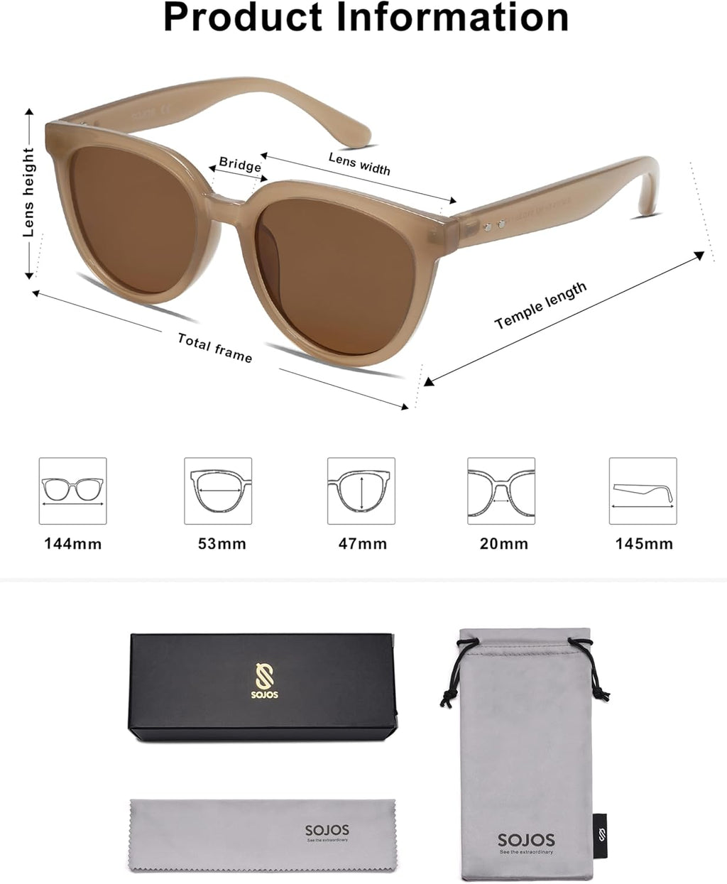 Trendy Cat Eye Round Polarized Sunglasses for Women Fashion UV Protection Sunnies Sunglasses SJ2175