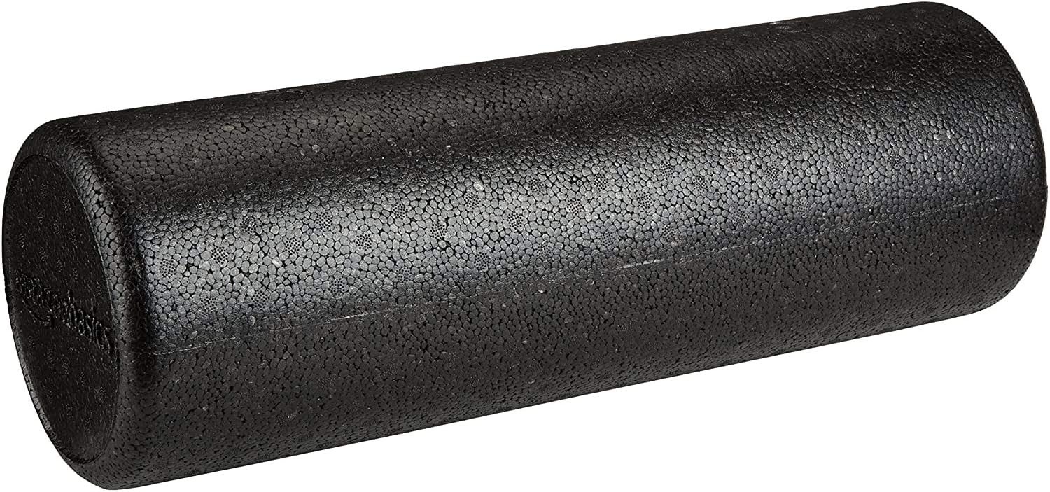 High-Density Foam Roller for Exercise and Recovery, 18 Inches, Black