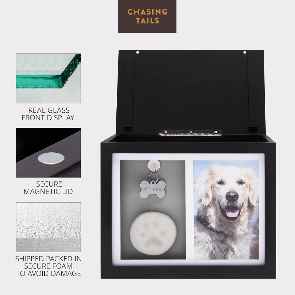 Large Dog Urn for Ashes | Pet Memorial Keepsake Photo Box