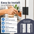 3 Pack Matte Black Door Hinges 4 Inch, Exterior Door Hinges Square Corners