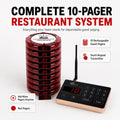 Restaurant Pager System, 10 Guest Pagers, 72-Hour Battery