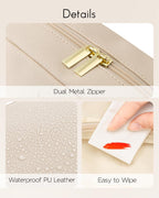 Makeup Bag Cosmetic Pouch for Travel Essentials,White