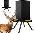 Deer Feeder 60-70 lbs, Weatherproof Deer Feeders, Heavy Duty Metal Gravity Deer Feeder with 4 Feeding Tray and 4-Leg
