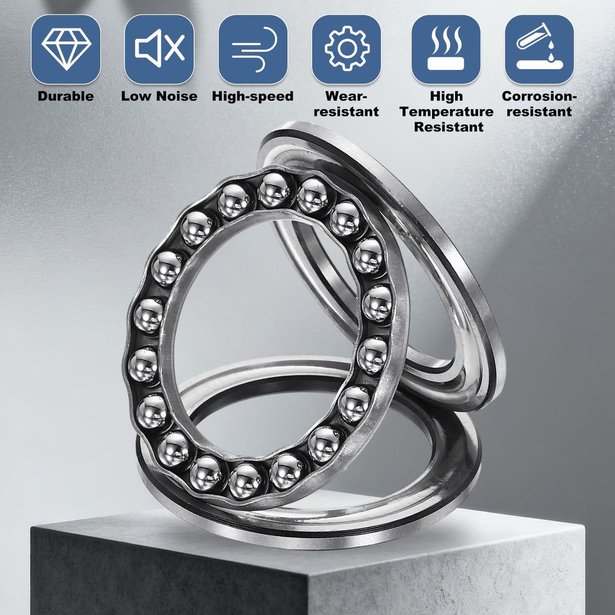uxcell Thrust Ball Bearings, 35mm Bore 68mm OD 24mm Thick 51307 ABEC5