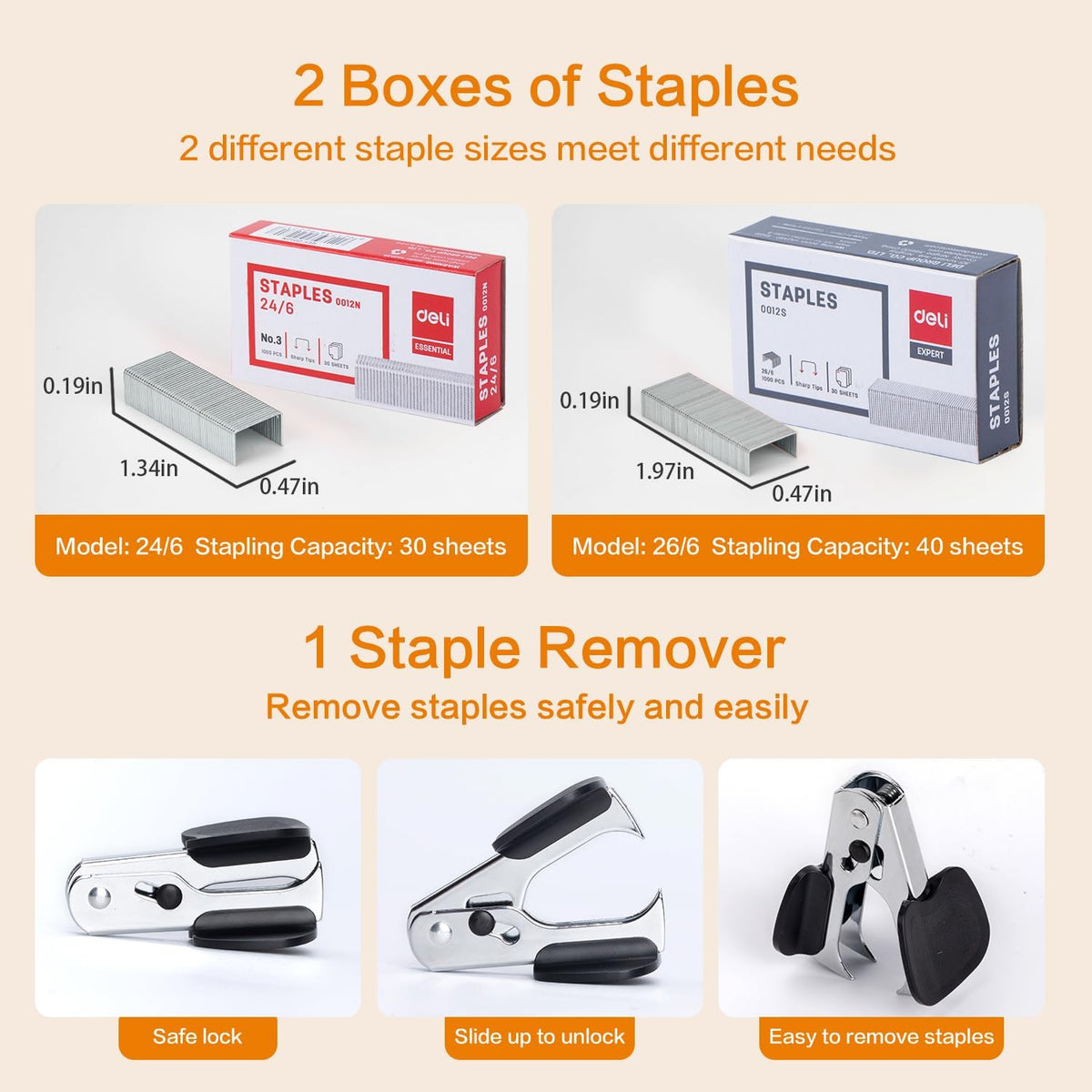 Stapler, Effortless Staplers for Desk, Heavy Duty Staplers, Black