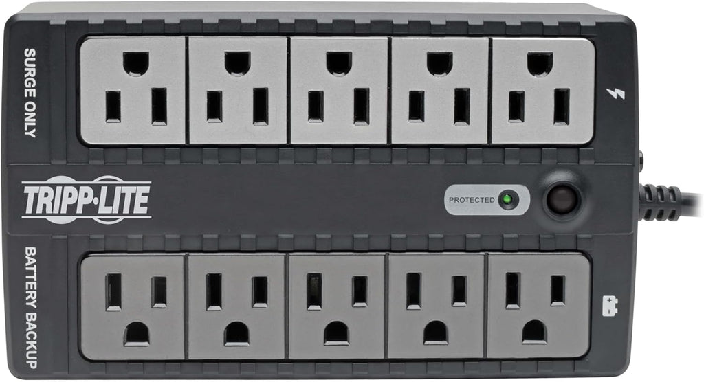 Eaton Tripp Lite INTERNET550U 550VA UPS 300W Battery Backup Surge Protector | 10 Outlets, Replaceable Battery, 5ft