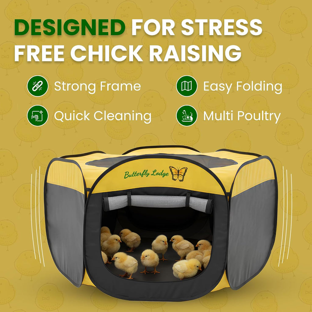 Chicken Brooder Box for Chicks, 6-in-1 Chick Starter Kit, 45" Large Chicken Brooder Pet Tent, Chick Coop for 10-15