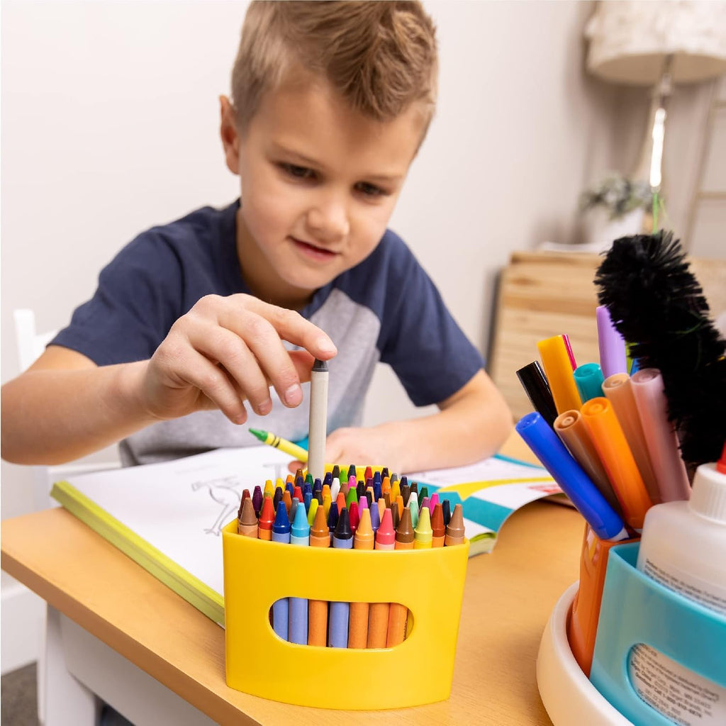 Rotating Art Supply Organizer - Crayon, Marker & Pencil Storage Solution for School Teachers & Classroom Crafts