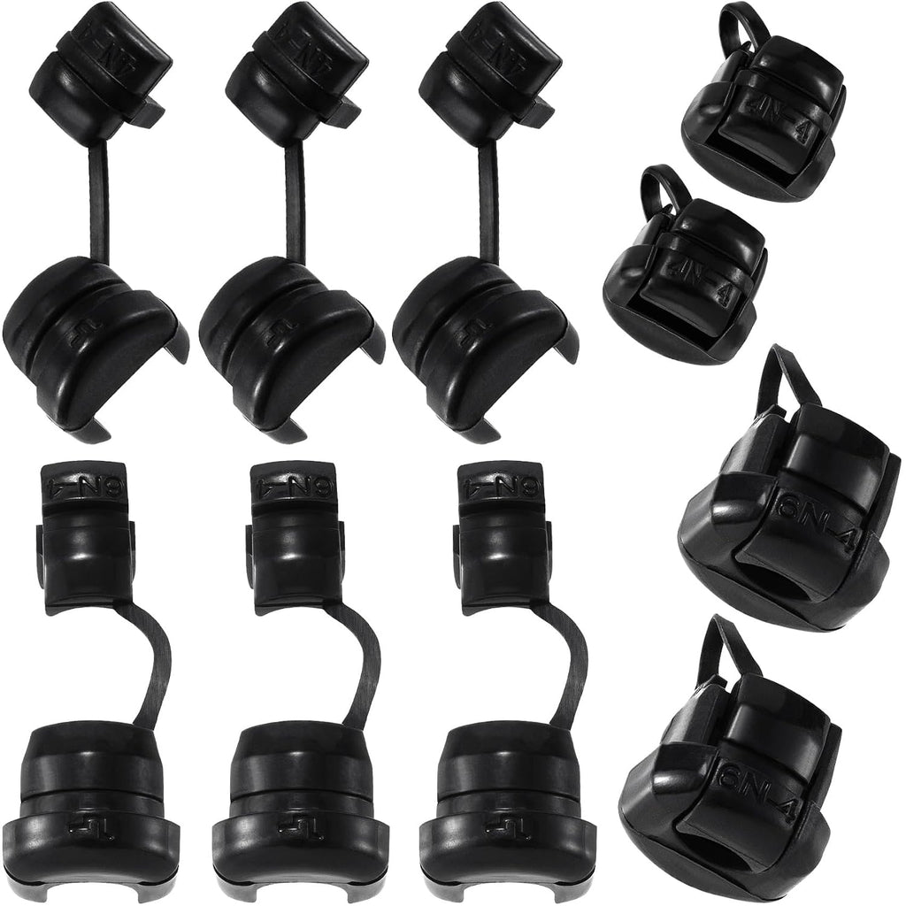 10Pcs Strain Relief Cord Connector, Black 4N-4/6N-4 Wire Buckle
