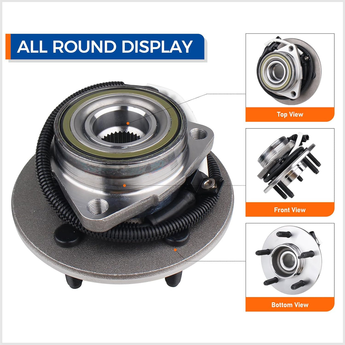 PAROD Front Pair 515029 Wheel Hub & Bearing Assembly 4WD Compatible with 2000-2003 Ford F-150, 2004 Ford F-150 Heritage w/ABS