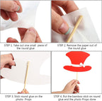60 Pcs Photo Booth Props, Mustache Glasses Hats Lips(Classic)