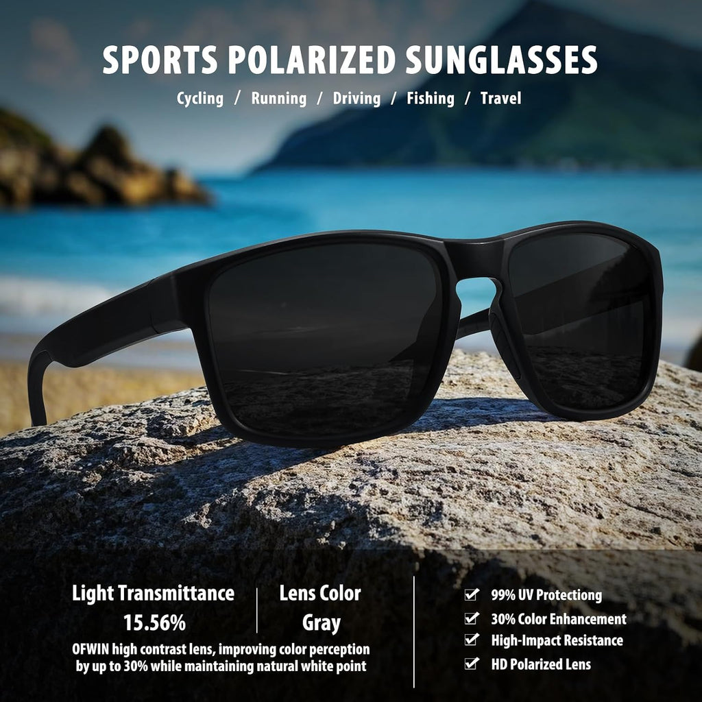 Sports Polarized Sunglasses for Men Women UV Protection Unbreakable Driving Running Fishing Hiking Sun Glasses