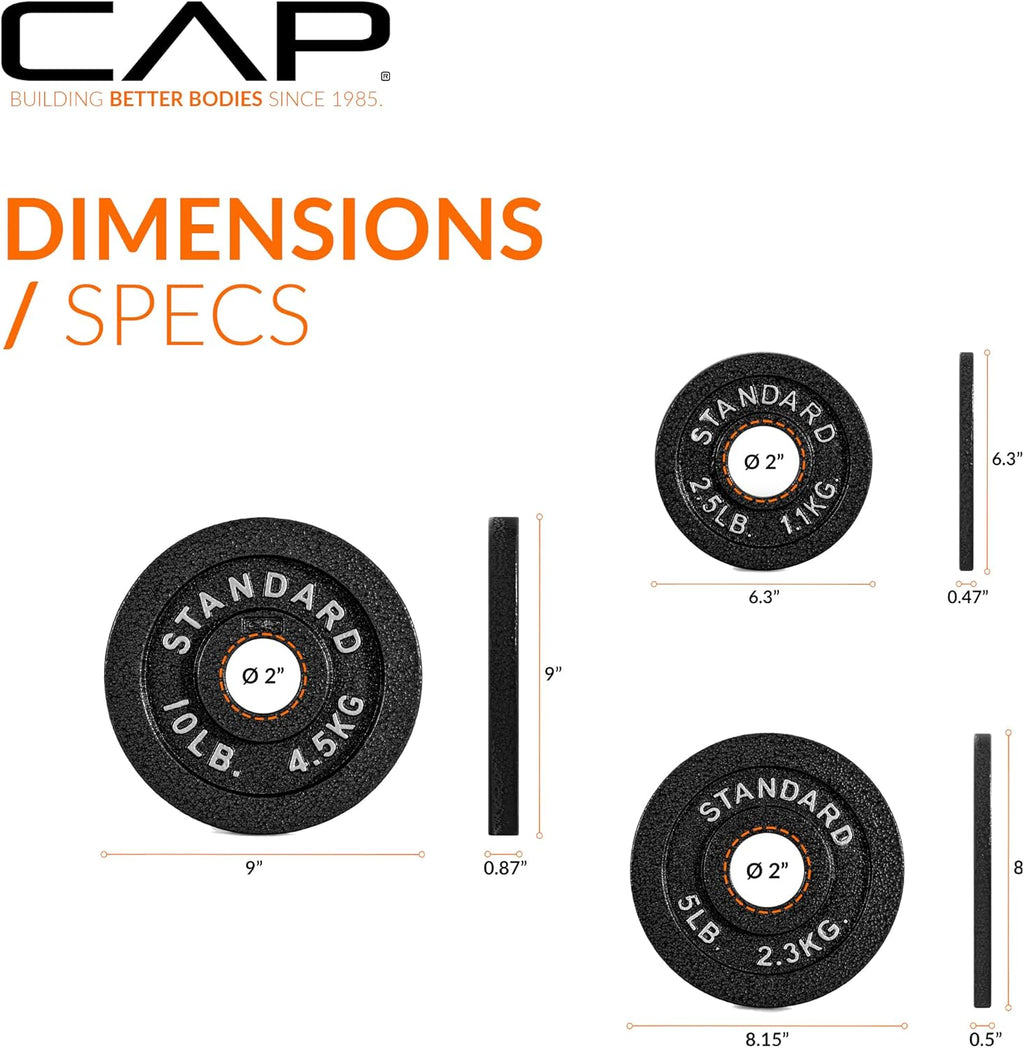 Barbell 2-Inch Olympic Cast Iron Plate Weight Set | 75-285 lbs | Multiple Options