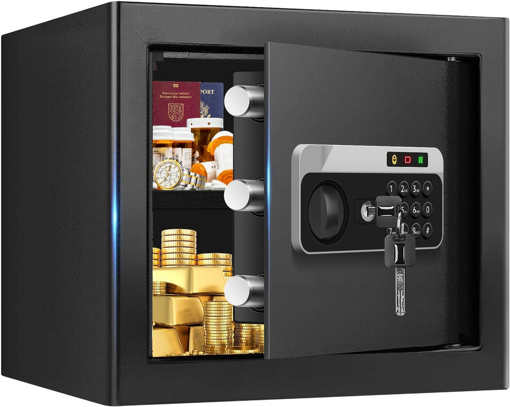 1.8 Cuft Safe Box Fireproof Waterproof, Small Safe for Home Use Fire and Water Proof with Combination Lock, Alarm