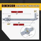 J Bolt Gate Hinge, 5/8" X 10" Gate Bolt Post Hinge, 4-Pack