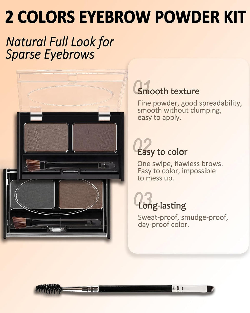 Eyebrow Powder for Women, Light Brown Grey Eye Brow Tinting Palette Kit