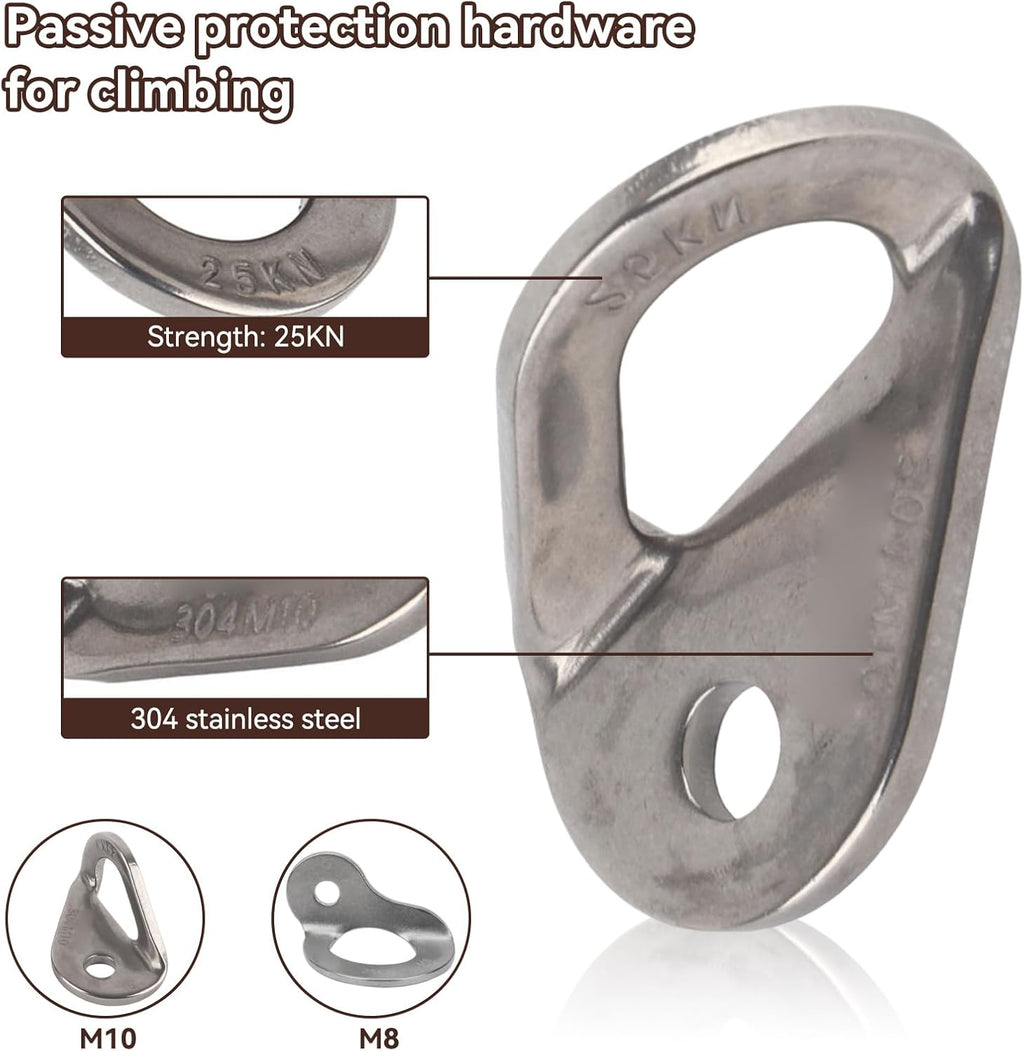 Bolt Hanger, 2Pcs 304 Stainless Steel Bolt Hanger Outdoor Caving Protection Hardware Accessory for Outdoor Mountain