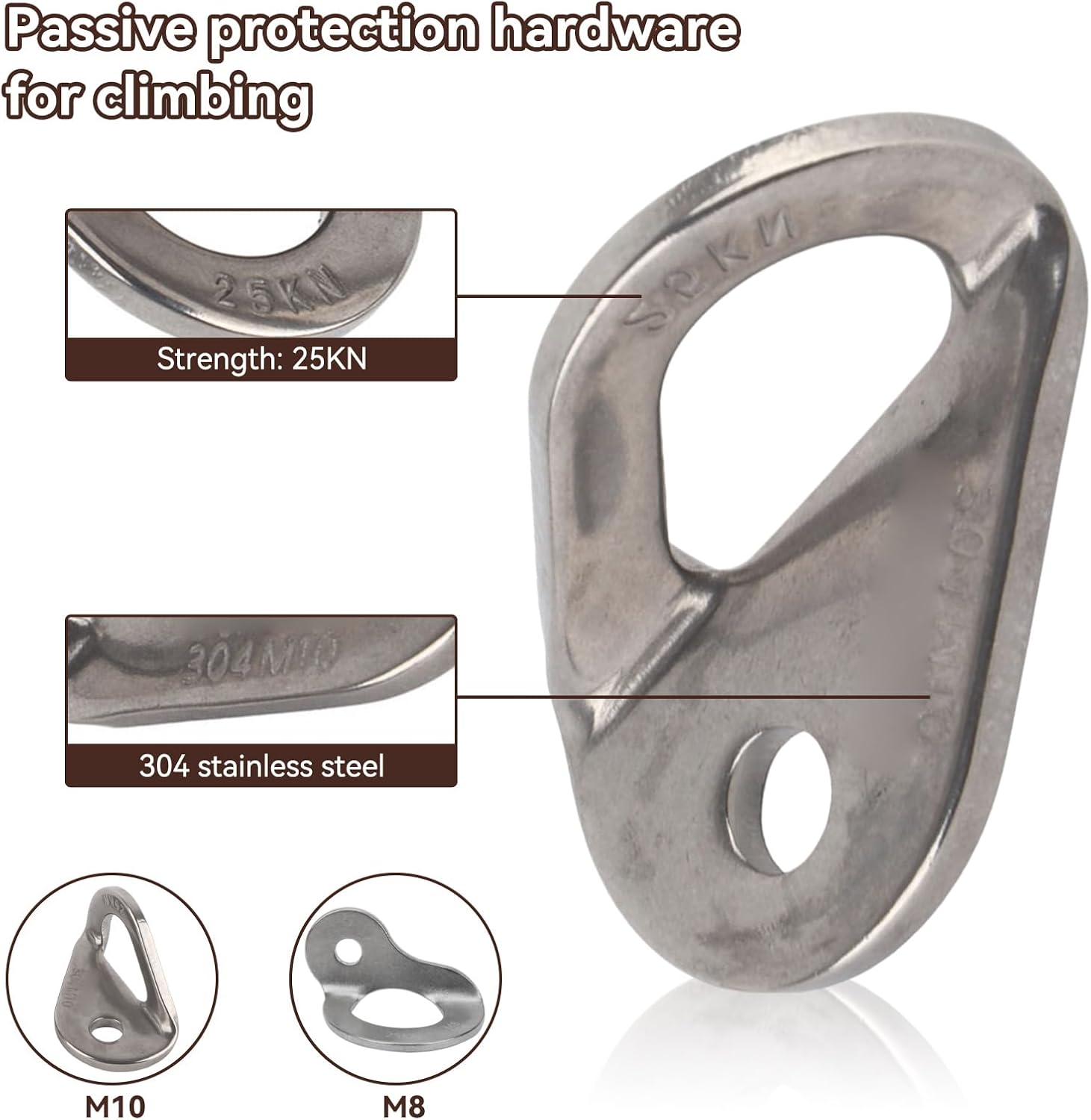 Bolt Hanger, 2Pcs 304 Stainless Steel Bolt Hanger Outdoor Caving Protection Hardware Accessory for Outdoor Mountain