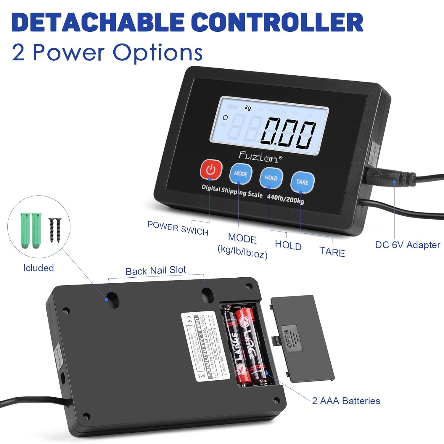 Shipping Scale 440lb x 10g Accuracy, Postal Scale with Hold/Tare, Digital Shipping Scale for Packages Small Business