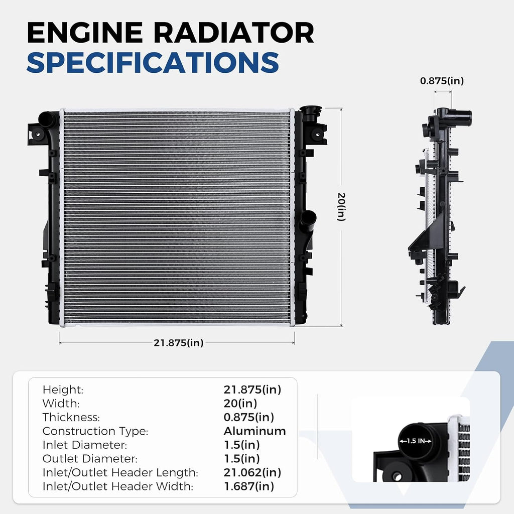Radiator Compatible with Jeep Wrangler 2007 2008 2009 2010 2011 2012 2013 2014 2015 2016 2017 Wrangler JK – 3.6L 3.8L V6 – 4WD RWD – Replace OE 68143886AA