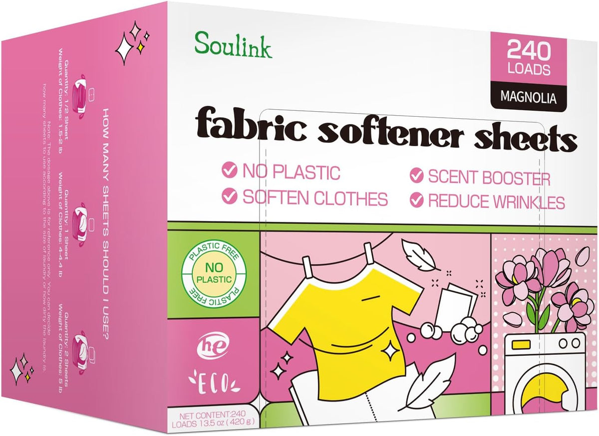Fabric Softener Sheets for Washing Machine, Magnolia, 240 Loads