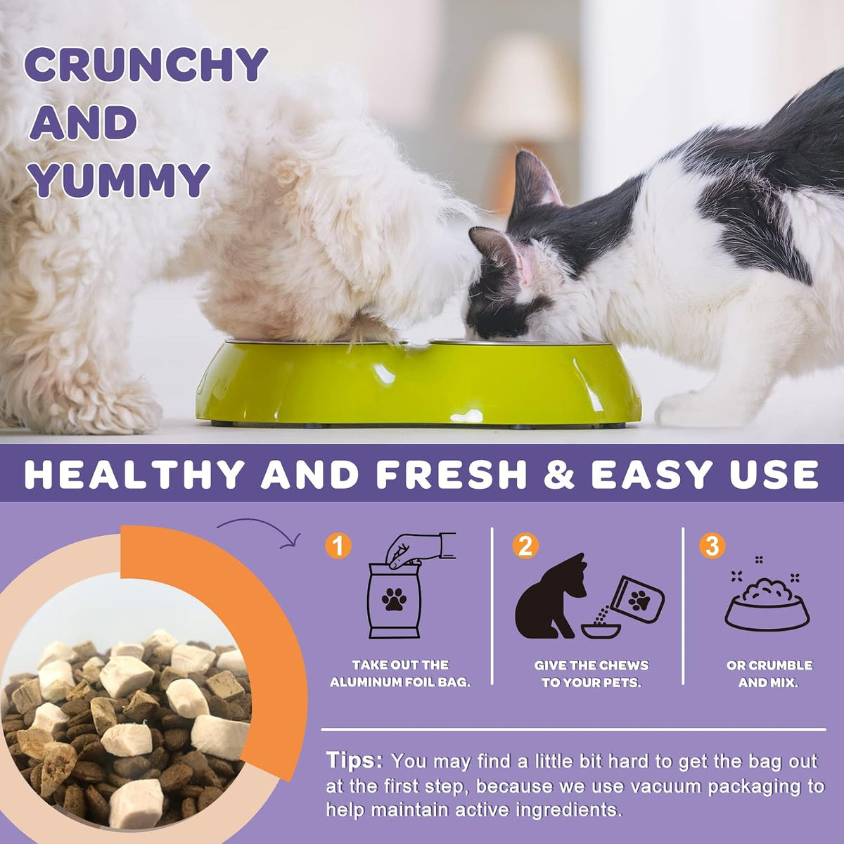 6 Billion Freeze Dried Probiotics for Dogs, 120 Bites