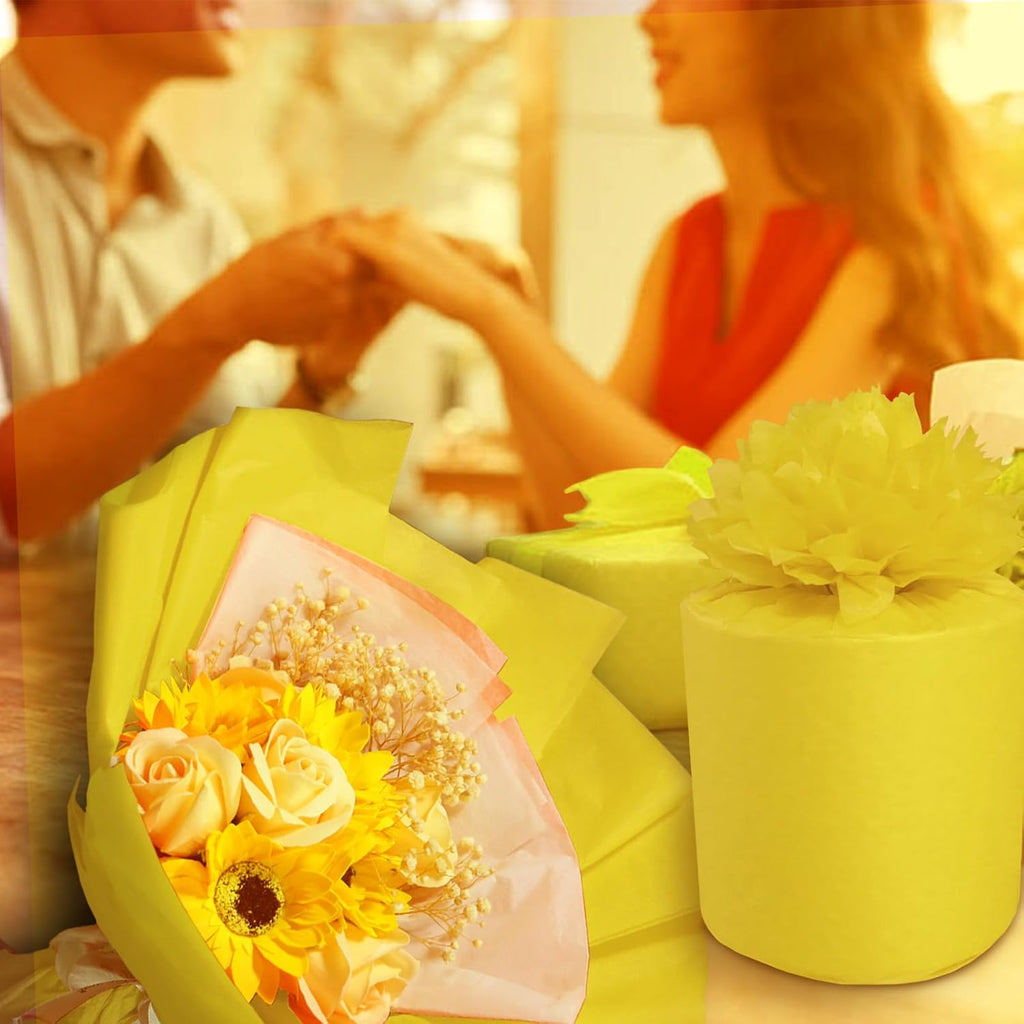 100 Sheets Yellow Tissue Paper 20x14 Inches