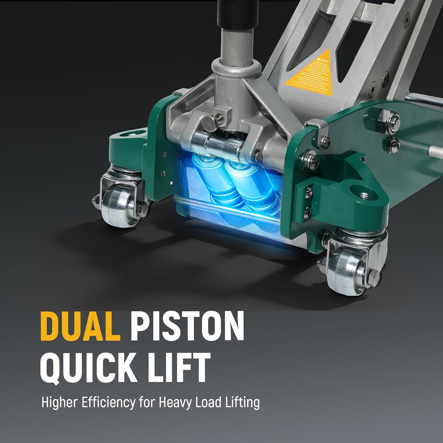 3-Ton (6,600 lb) Aluminum Floor Jack, Low-Profile Design with Dual-Piston Rapid Lift Pump, Tested for 1.5X Overload