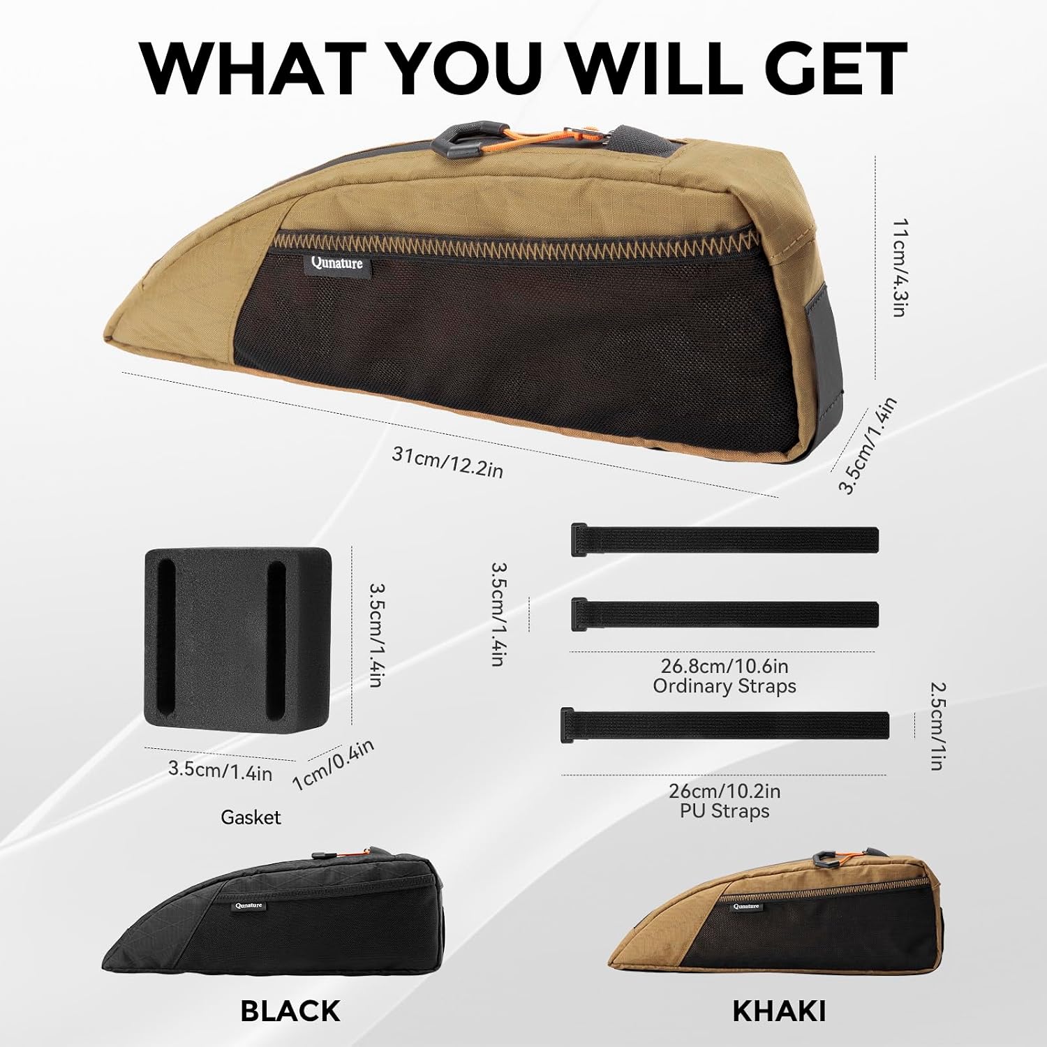 Top Tube Bike Bag for Cycling, Bicycle Frame Bag for Bikepacking, Waterproof Bike Storage Bag, Cycling Accessories