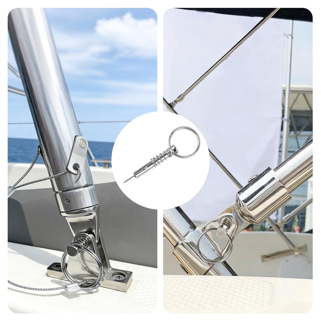 Bimini Top Quick Release Pins, 316 Stainless Steel, 1/4 in, 4 Pack