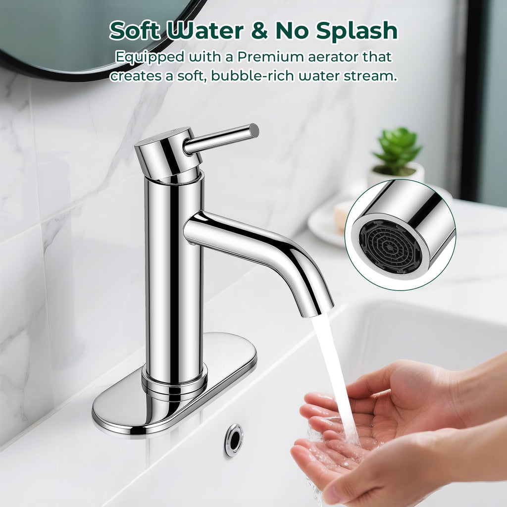 Bathroom Faucet, Single Handle Vanity sink Faucet, Chrome