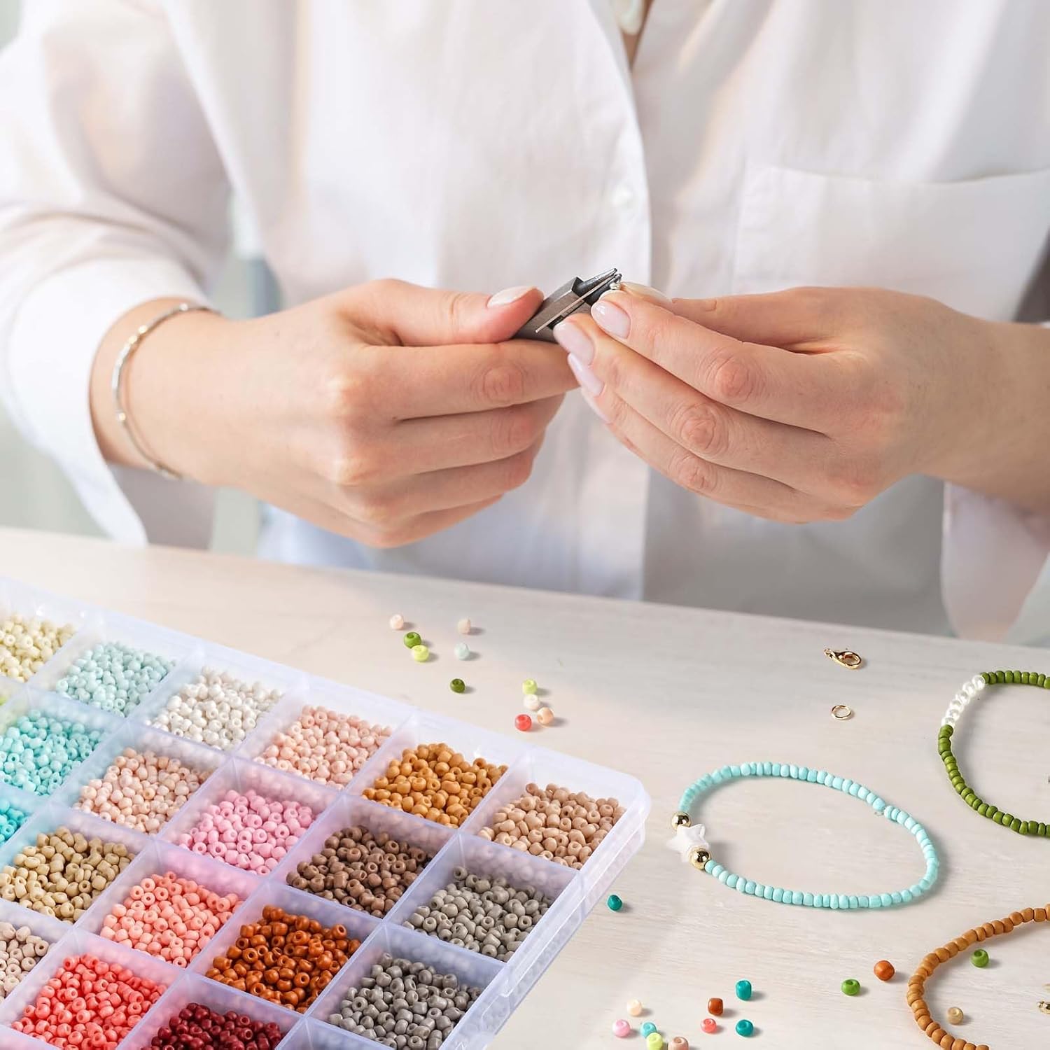3mm Seed Beads for Jewelry Making Bracelet Making Kit Adults | 24 Colors glass bead | Bead kit for girls adults |