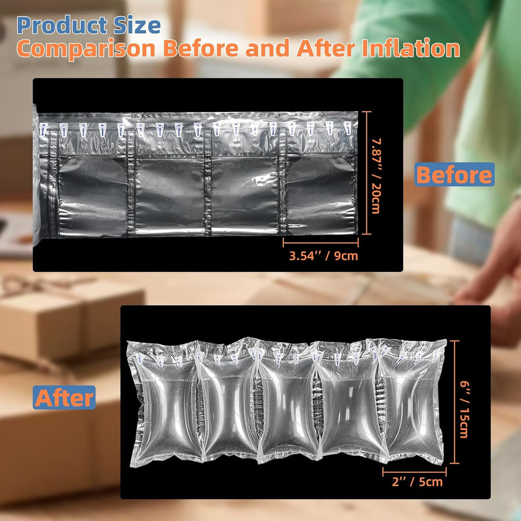 Air Pillows for Shipping with Pump, 400 Count Inflatable Packaging Air Bags, Shipping Box Filler Packing Materials