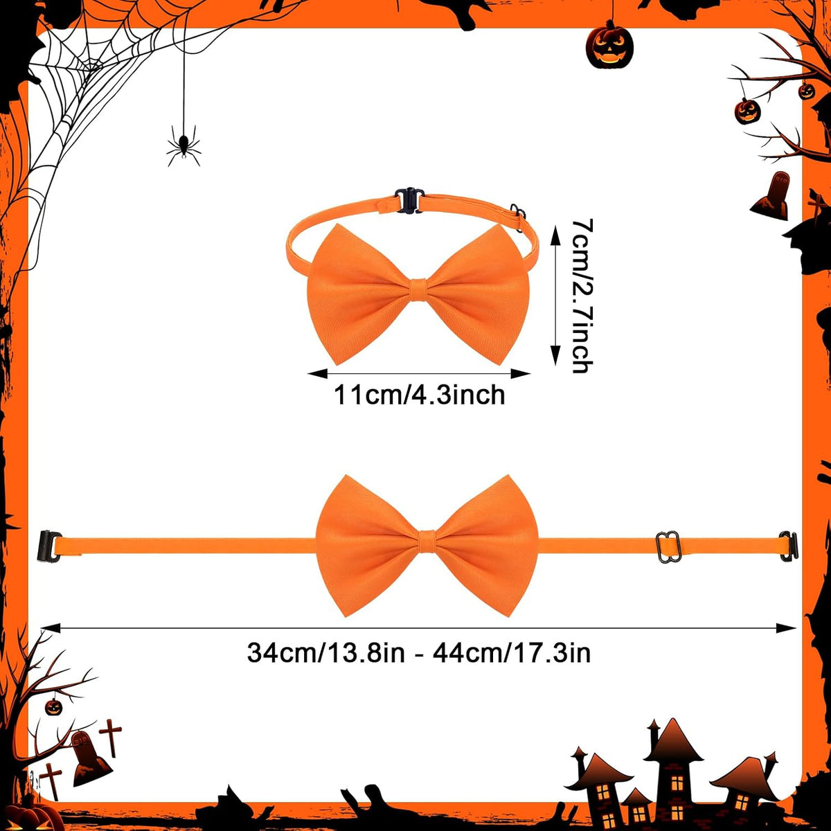 4 Pcs Halloween Dog Costume Blue and Orange Top Hat Accessories