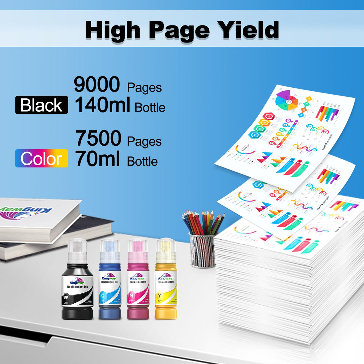 Compatible Ink Bottle Replacement for Epson 542 Ink Refill Bottles
