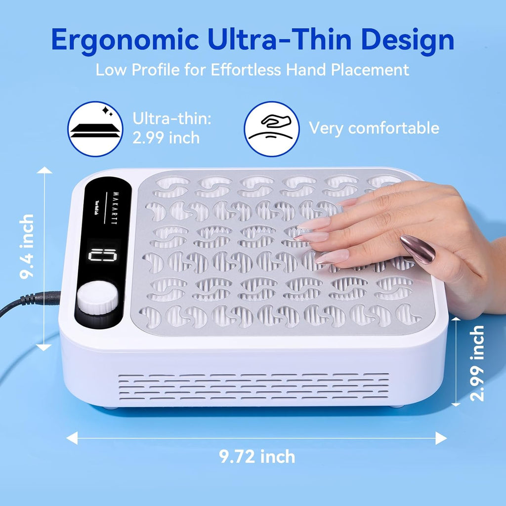 Nail Dust Collector - 4200 RPM Adjustable Speed Digital Display | Strong Suction Nail Dust Vacuum Digital Display