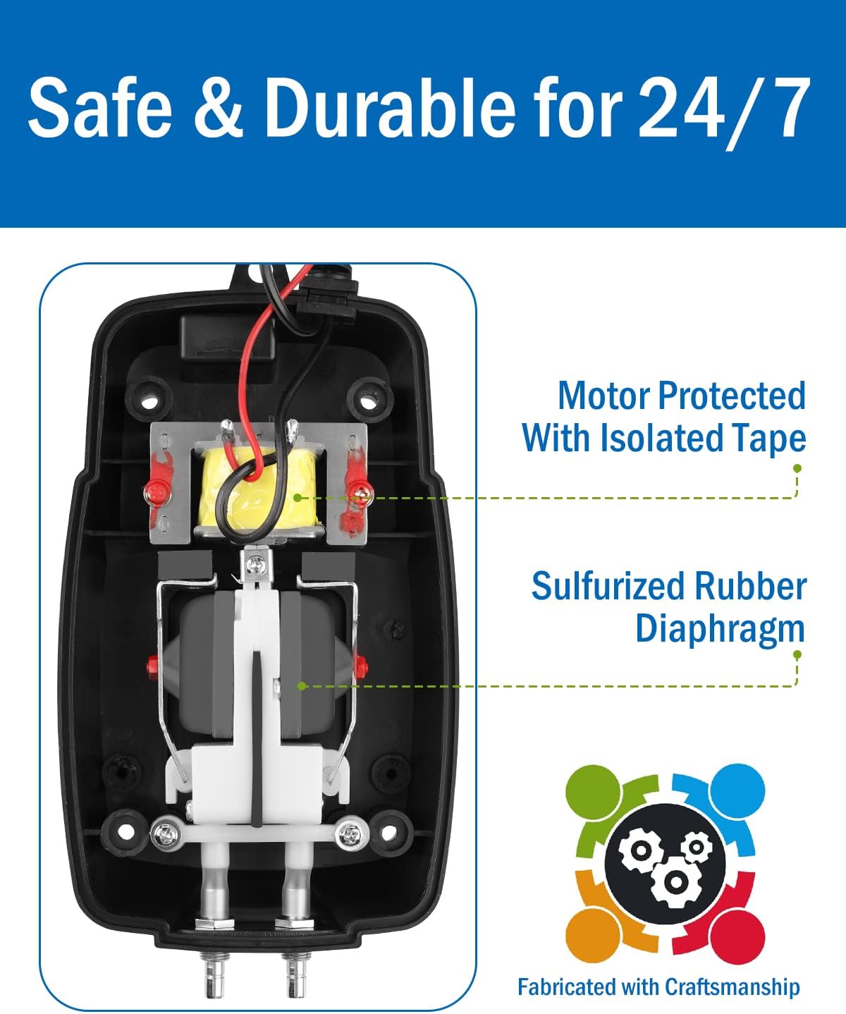 All-in-One Koi Pond Aerator for Outdoor Ponds up to 1000 Gallons, Pond Air Pump Pond Aeration System with Double