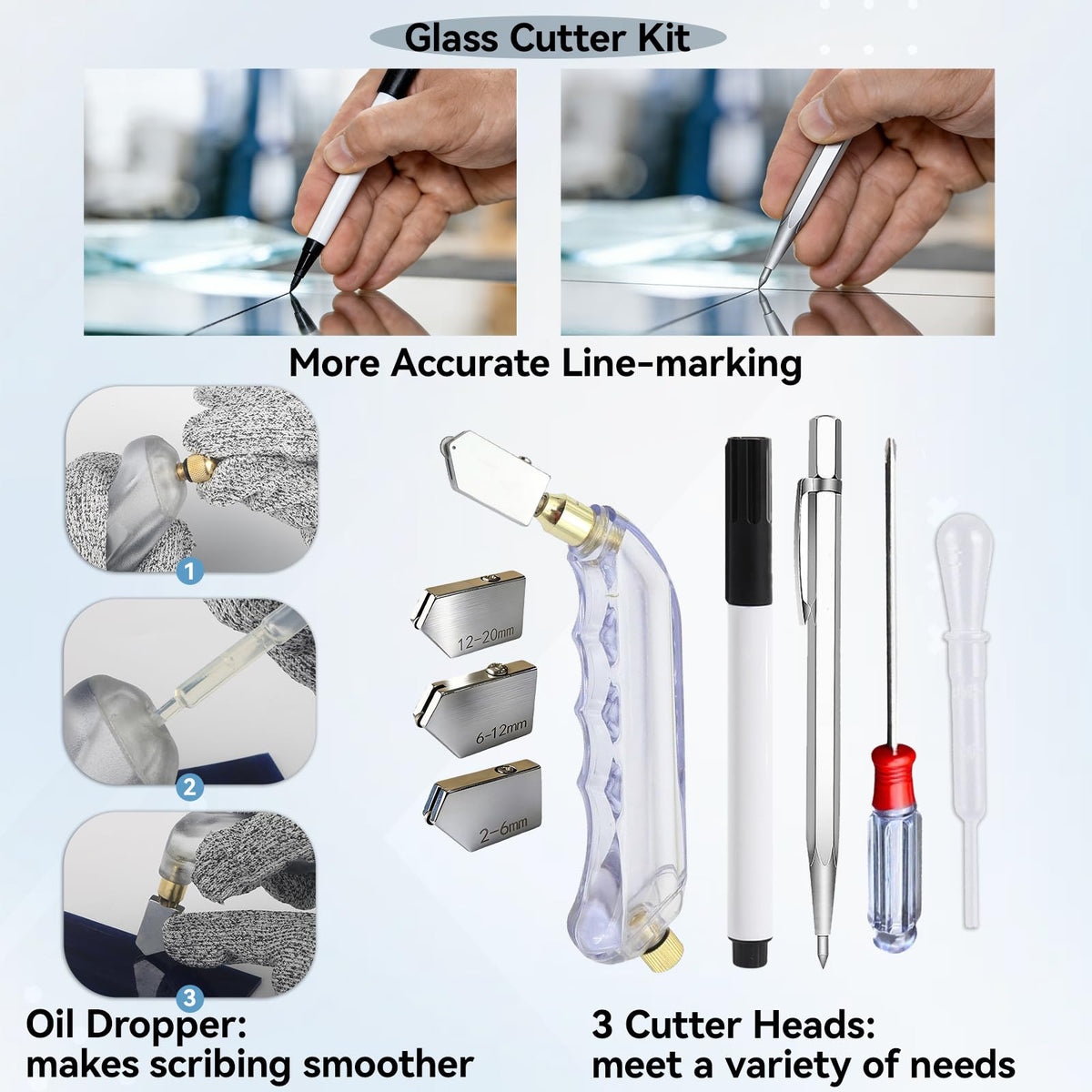 Stained Glass Starter Kit, Complete Stained Glass Making Kit with 100W Soldering Iron, Glass Cutter Tools, Diamond