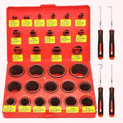 390PCS Viton O Rings Kit, High Temperature FKM Seal O-Rings