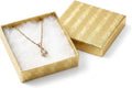 TheDisplayGuys 100 Cardboard Jewelry Gift Boxes with Inserts - Gold Foil