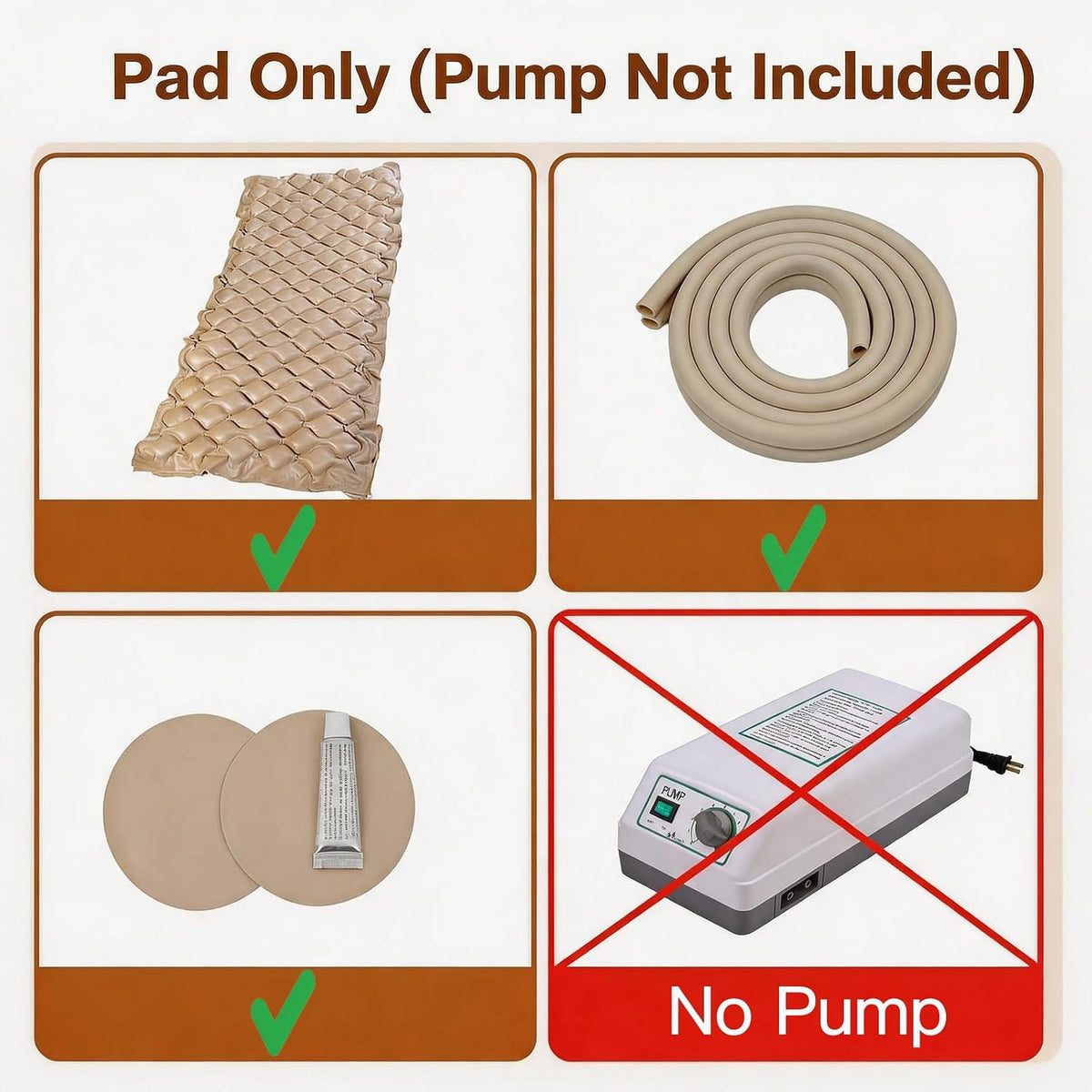 Alternating Air Pressure Mattress Pad Replacement – Pressure Relief Topper with 130 Air Cells – Waterproof & Heat
