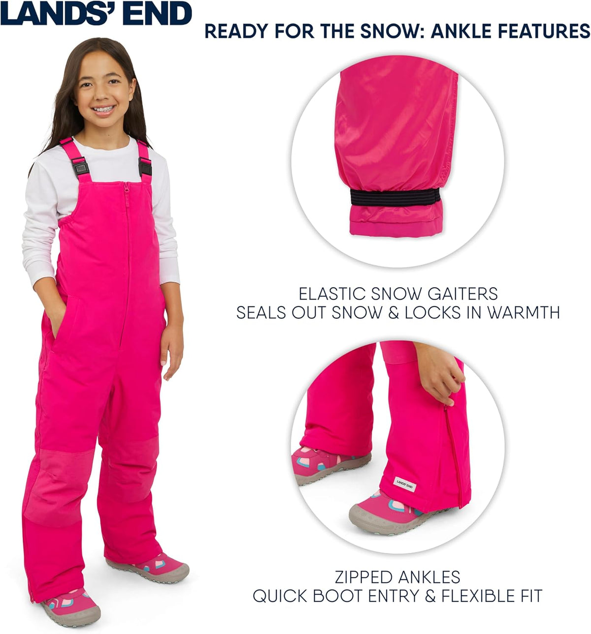 Unisex Kids Squall Waterproof Adjustable Insulated Iron Knee Snow Bib Overalls