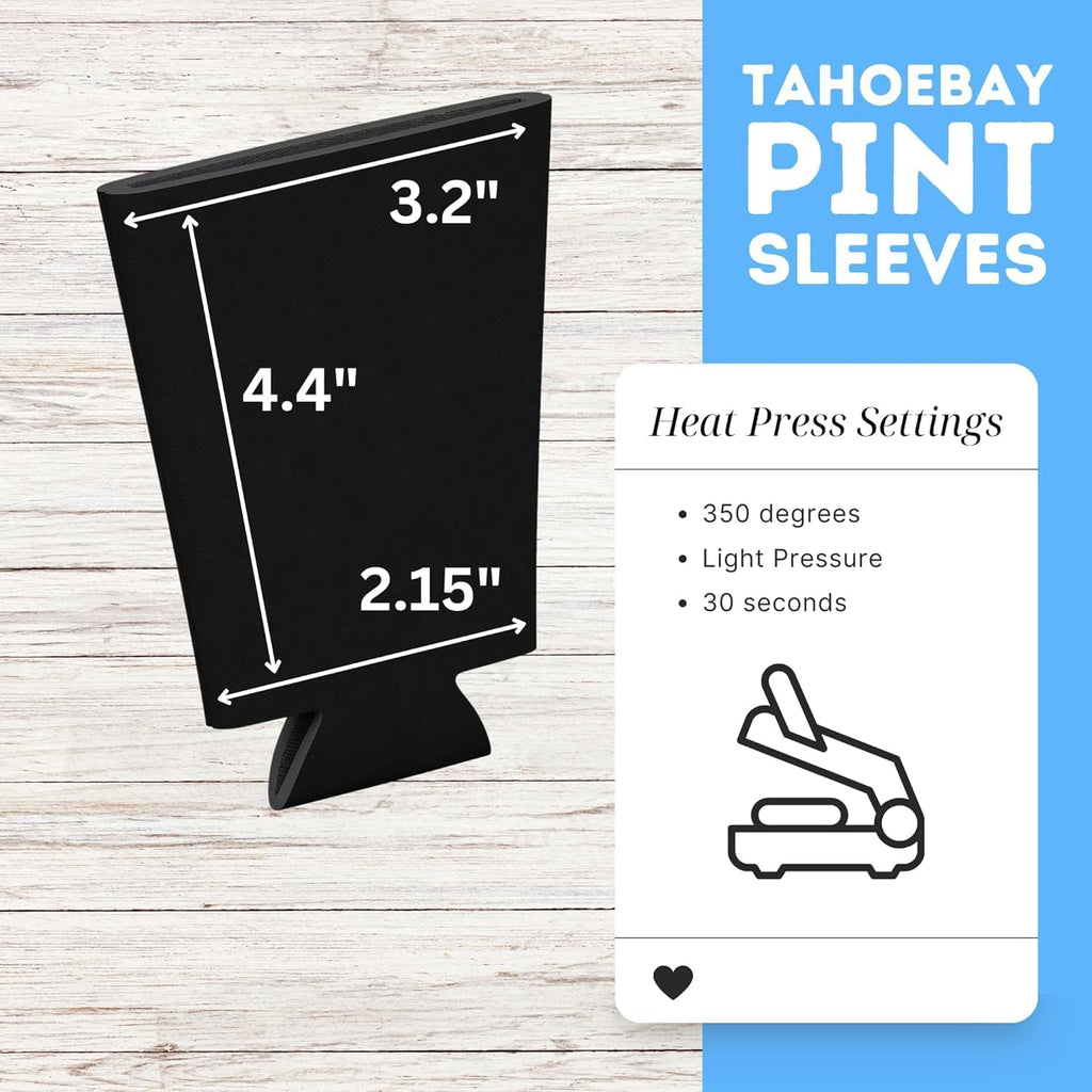 Blank Pint Glass Sleeves, Beer Coolers, 6-Pack, Black