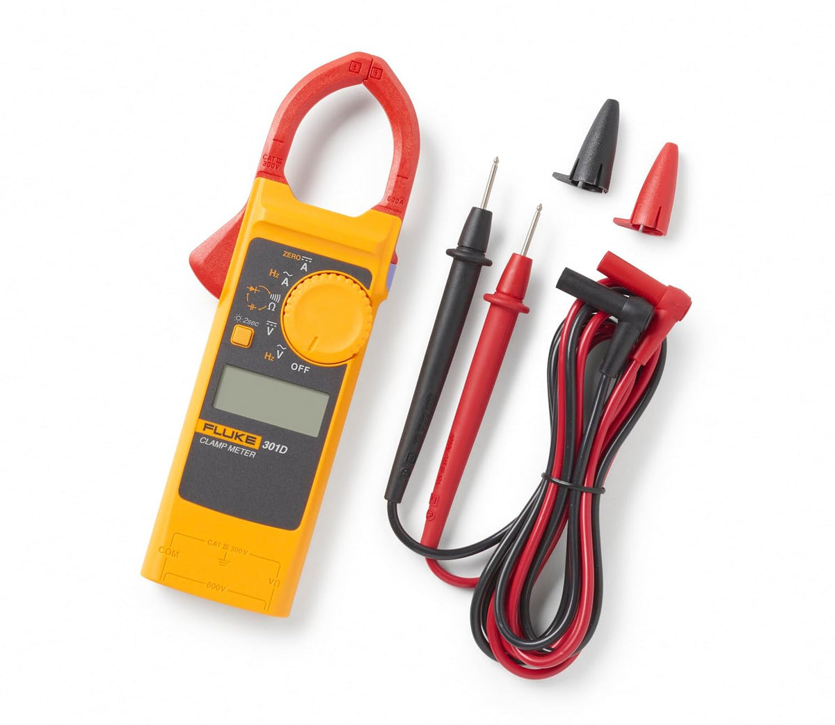 Fluke-301D/ESP, 600A AC/DC Clamp Meter with Slim Body and Thin Jaw Arm