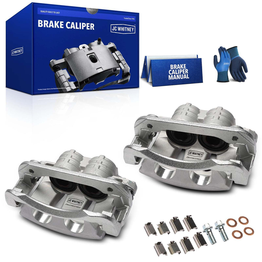 JC Whitney Set of 2 Front Brake Calipers Assembly with Bracket