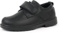 Boys School Uniform Shoes Lightweight Kids Formal Dress Shoes Slip-On Loafers with Hook and Loop Strap