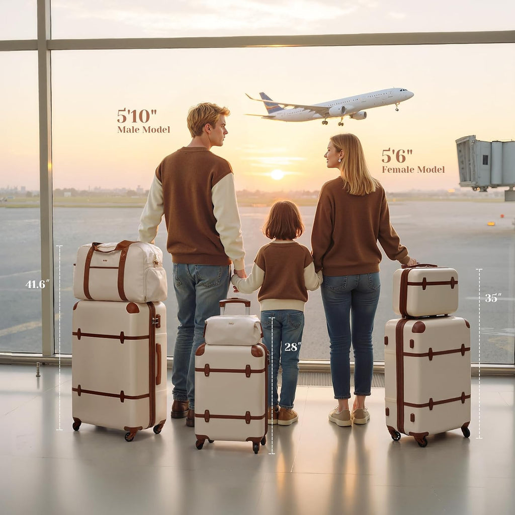 Luggage Set 6-Piece Suitcase Set Carry On Luggage PC Hardside Luggage TSA Lock Spinner Wheels Telescopic Handle